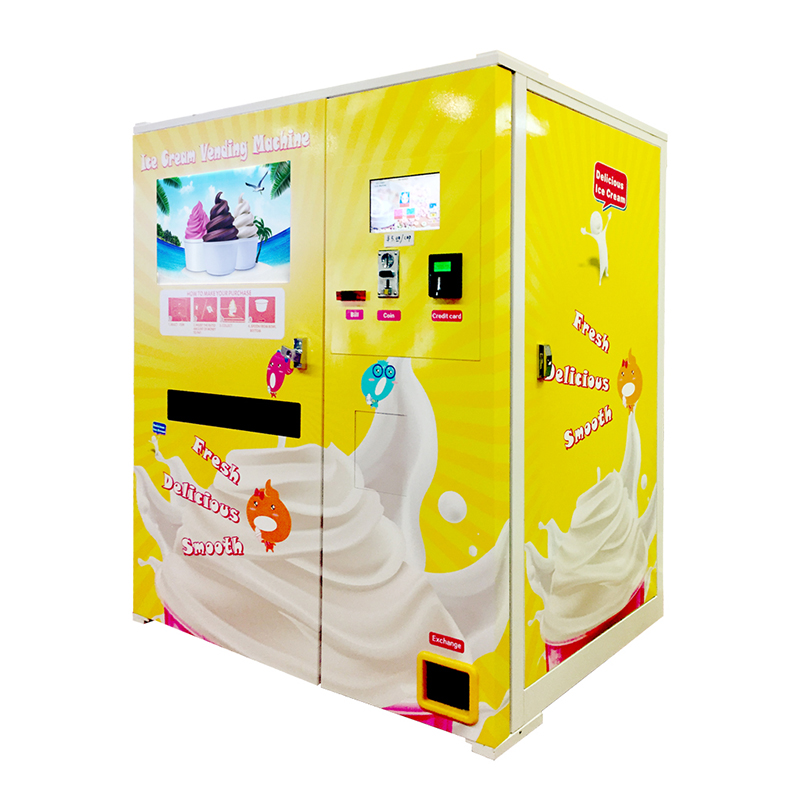 Máquina comercial de helado de venta automática.