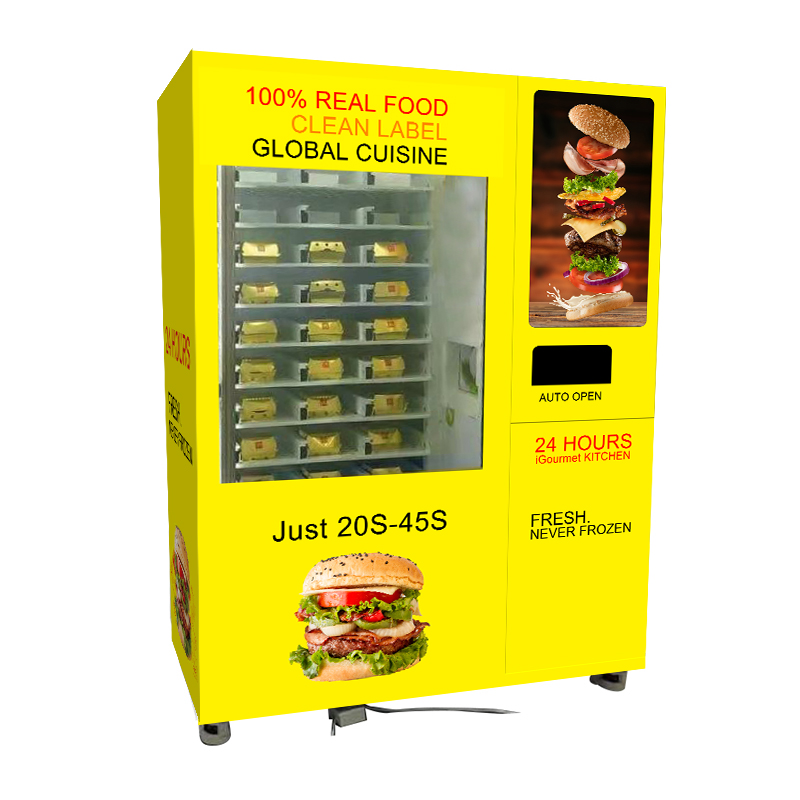 Máquina expendedora de hamburguesas con nuggets de pollo