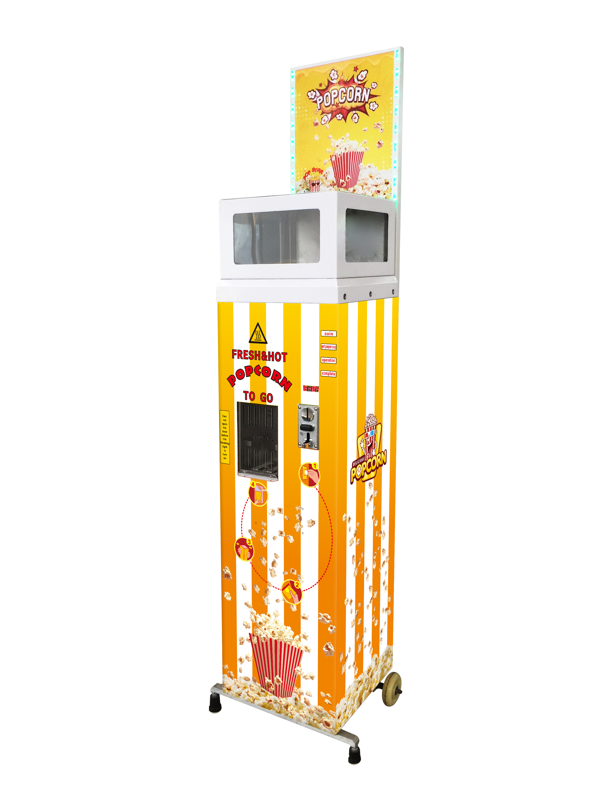Máquina expendedora de palomitas de maíz automática eléctrica